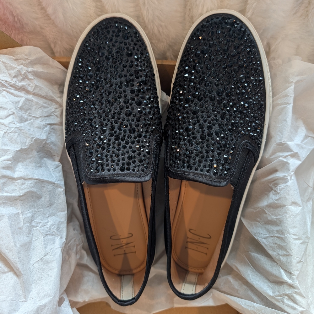 INC International Concepts Black Sneakers with Sparkling Embellishments